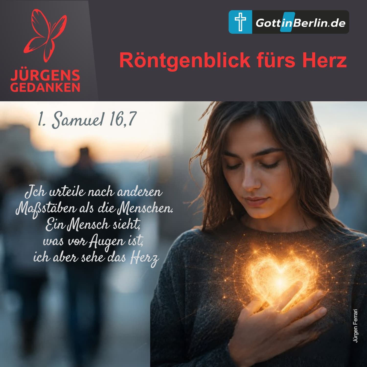 Frau mit leuchtendem Herz
