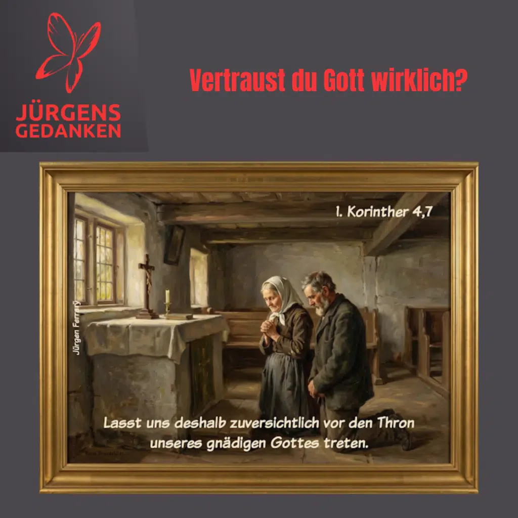 Gemälde - Frau und Mann vor dem Altar