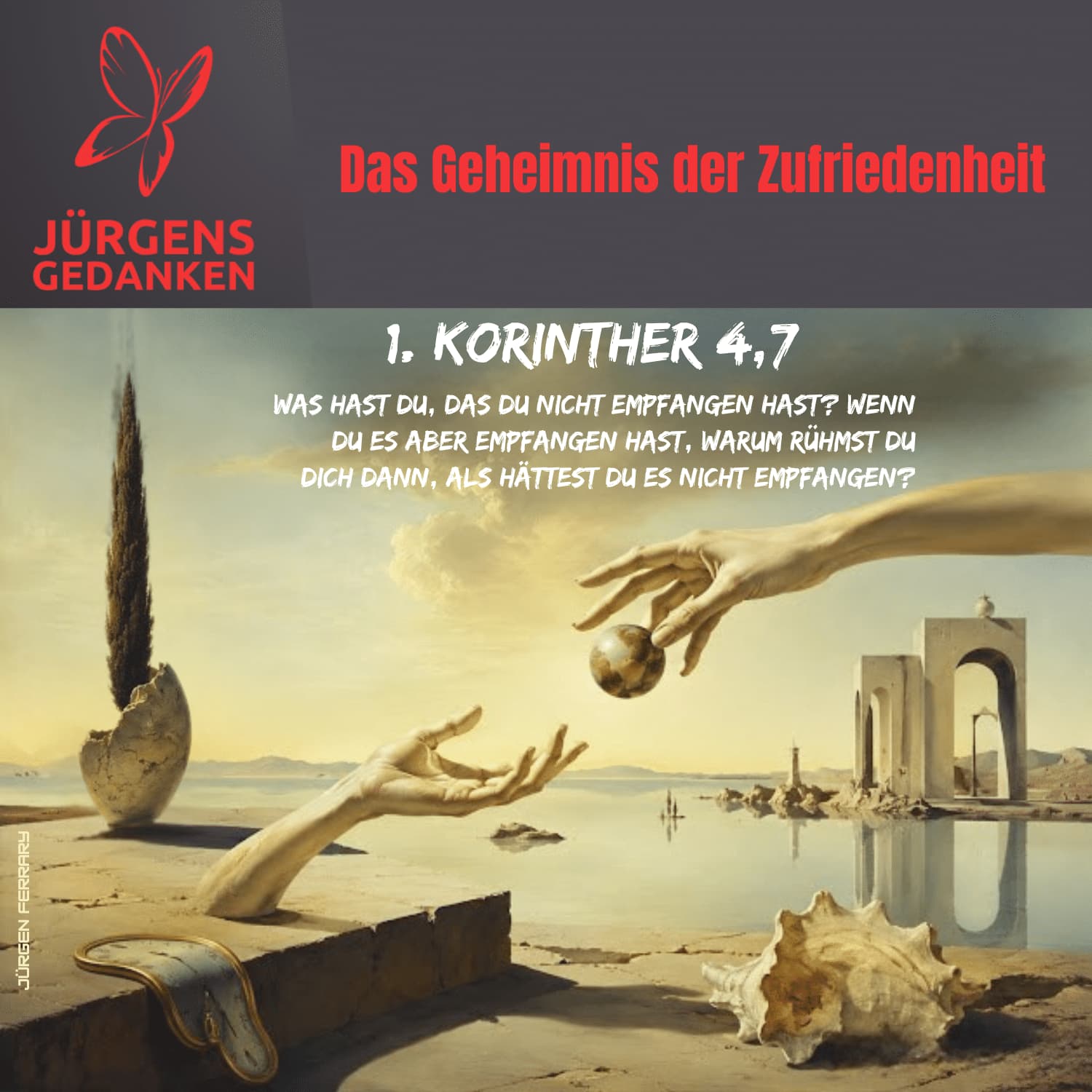 Hände überreichen eine Kugel als Gemälde